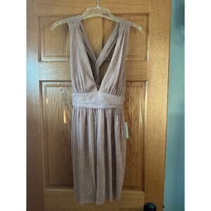 Lulu's Gold Shimmer Party Dress NWT Medium